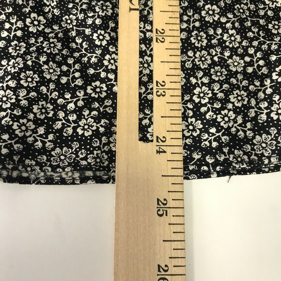 Express Design Studio Womens Medium Black White Ditzy Floral Silk V Neck Tie - Picture 11 of 13